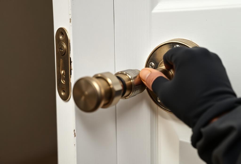 Changement de cylindre de serrure sur une porte d'entrée